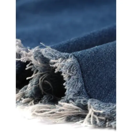 Agnes Orinda Women's Plus Size Button Up Frayed Hem Shacket Sleeveless Pockets Denim Vests image {4}