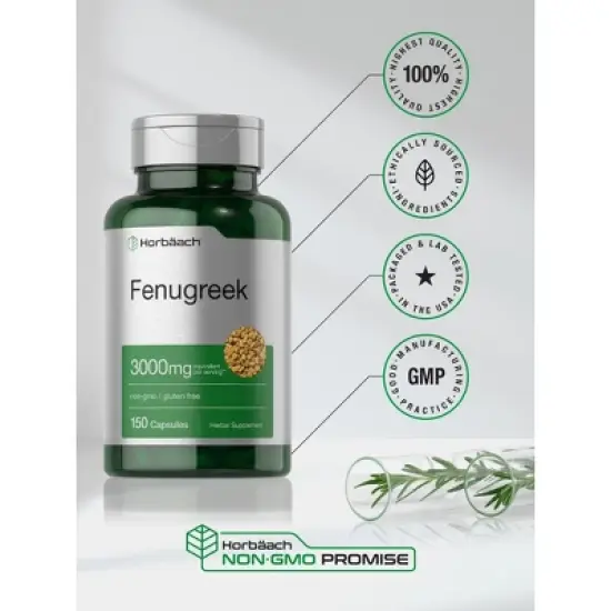 Horb&auml;ach Fenugreek Capsules 3000 mg | 150 Count image {4}