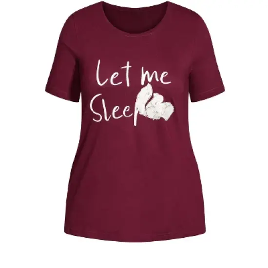 Women's Plus Size Let Me Sleep  Set - Berry | EVANS image {4}