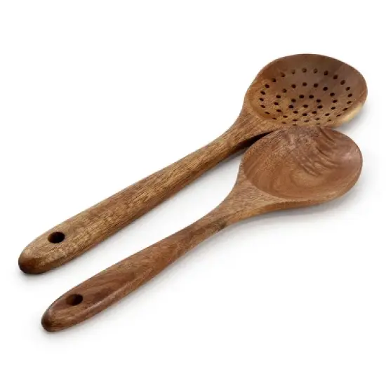 MegaChef 6 Piece Acacia Wood Kitchen Utensil Set in Dark Brown image {1}