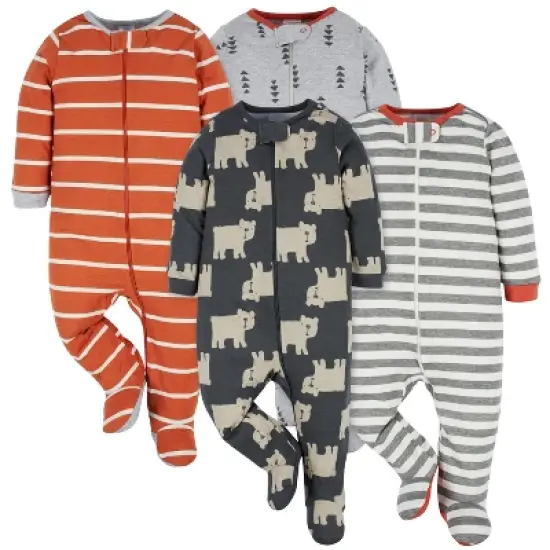 Onesies Brand Baby Boys' Long Sleeve Sleep 'N Plays - 4-Pack image {5}