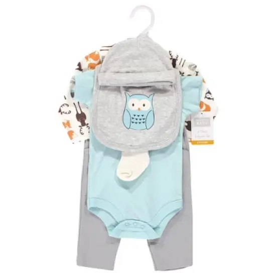 Hudson Baby Infant Unisex Cotton Layette Set, Moose image {1}
