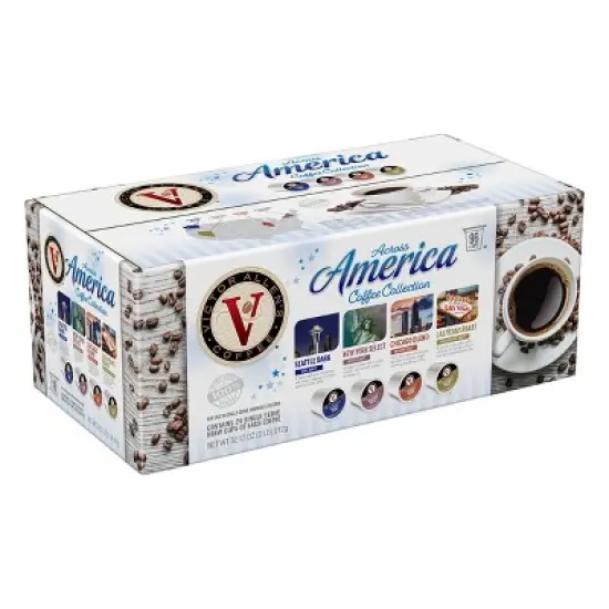 Victor Allen's Coffee Across America Variety Pack (Seattle Dark, New York Select, Chicago Blend, Las Vegas Roast), 96 Ct, SSC Pods for Keurig Brewers image {6}