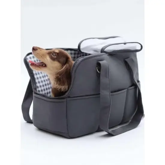 BABYYER Pet Carrier Bag,Cat Carrier Airline Approved,Style Kitten/Puppy Transport Carrier Handbag,with Breathable Mesh & Shoulder Strap image {4}