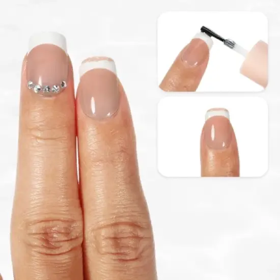 Unique Bargains Square French DIY Nail Tips 15 Sizes 240 Pcs image {3}