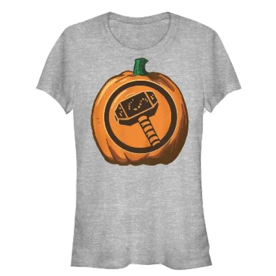 Junior's Marvel Halloween Thor Hammer Pumpkin T-Shirt image {2}