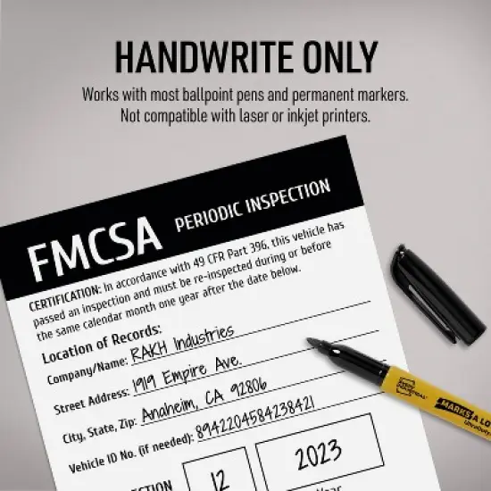 Avery FMCA Periodic Inspection Stickers, Waterproof, UV Resistant, Preprinted, Handwrite Only, 4" x 4", 8 Stickers image {2}