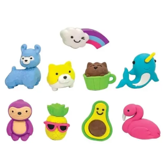 Totally Adorkable Erasers (18 Pack) - Cute Animal Designs & Fun Colors (Approx. 1.5") image {5}