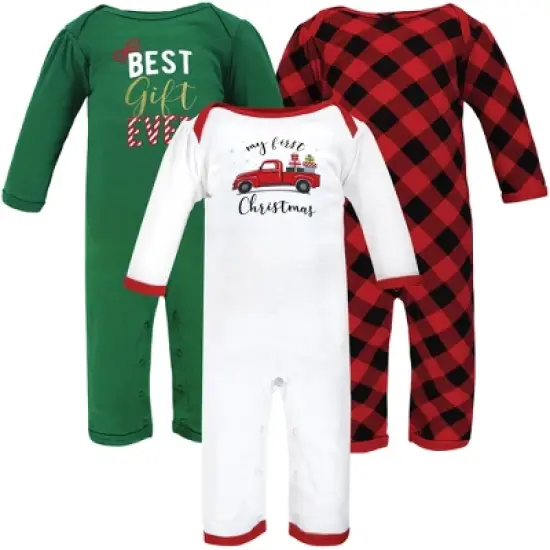 Hudson Baby Infant Girl Cotton Coveralls, Christmas Gift image {9}