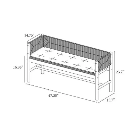 Elden Wood Bench with Woven Back and Loose Cushion Seat - Threshold&trade; designed with Studio McGee image {6}