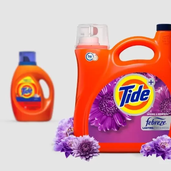 Tide Plus Febreze High Efficiency Liquid Laundry Detergent - Spring & Renewal image {13}