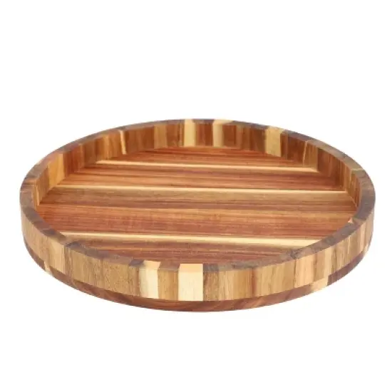 MegaChef 13 Inch Acacia Wood Lazy Susan Tray image {5}