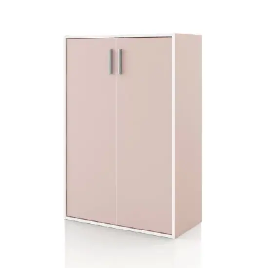 24/7 Shop At Home 35.27" Silkpath Modern 3 Tier Doors Stackable and Modular Bookcase image {15}