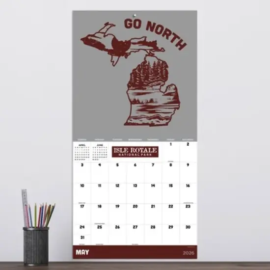 TF Publishing 13.5"x14.5" 2026 Home Michigan Wall Calendar image {2}