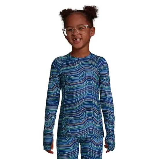Lands' End Girls Thermal Base Layer Long Underwear Thermaskin Crew Neck Shirt image {1}