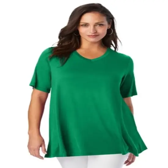 Jessica London Women&rsquo;s Plus Size V Neck Swing Tunic image {3}