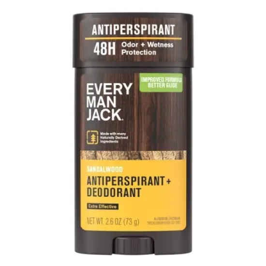 Every Man Jack Men's Solid Antiperspirant & Deodorant Sandalwood - 2.6oz image {1}