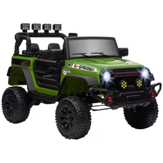 Qaba 12V Ride on Car, Ride on UTV, Battery Powered Toy Car with Bluetooth, Parent Remote, 4 Suspension Wheels, Music Horn LED Lights image {6}