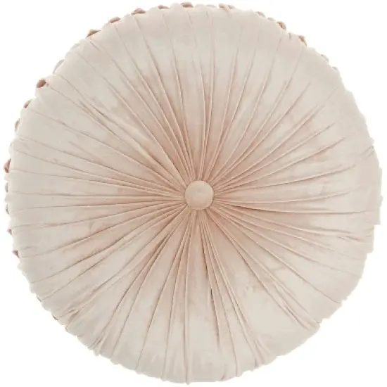 Sofia Pin Tuck Velvet Round Floor Cushion - Mina Victory image {6}