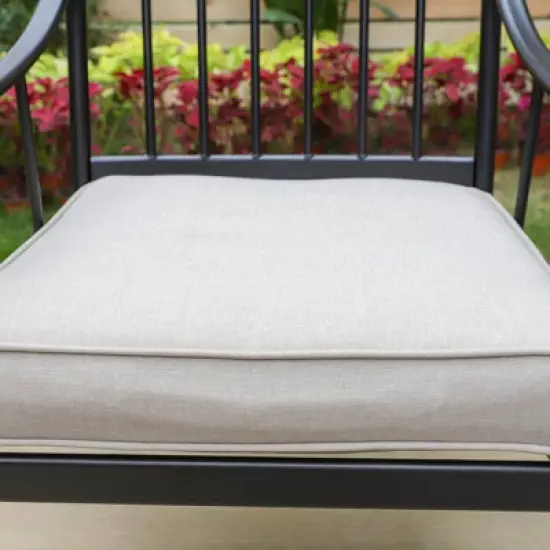 2pk Outdoor Steel Arm Chairs with Cushions - Captiva Designs image {6}