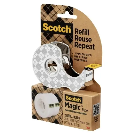 Scotch Magic Stainless Steel Refillable Tape Dispenser 30.4yd image {14}
