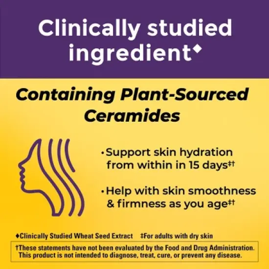 Nature Made Skin Hydration Ceramides Dietary Supplement Gummies - Peach - 50ct image {3}