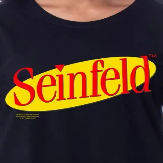 Seinfeld Womens' TV Show Logo Icon Nightgown Sleep Pajama Shirt Black image {2}