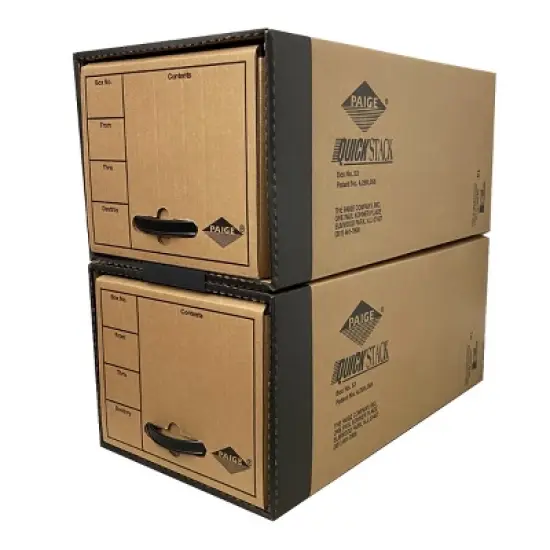 UOFFICE Pack of 2 Quick Stack Drawer File Boxes, 24" x 12.5" x 10.5", image {2}