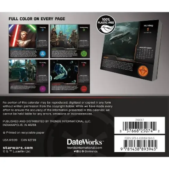 Trends International Inc. 2024 Daily Desk Calendar 4.25"x5" Star Wars: Saga image {7}