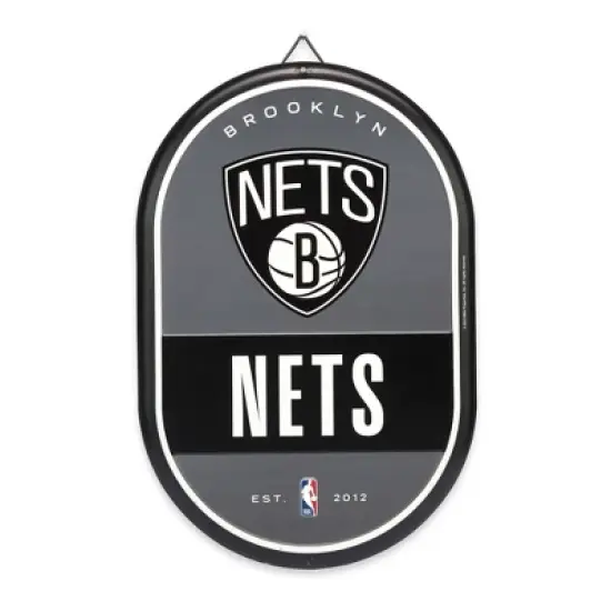 NBA Brooklyn Nets Embossed Metal Pill Wall Sign image {4}