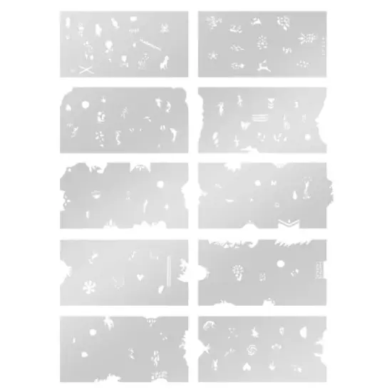 PointZero Pro Airbrush Nail Art Paint Stencil Kit Design Set 9 image {1}