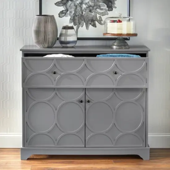 Dawson Circle Front Buffet Cabinet Charcoal Gray - Buylateral image {3}