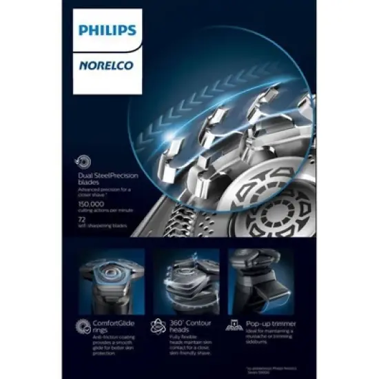 Philips Norelco Series 9400 Wet & Dry Men's Rechargeable Electric Shaver - S9502/83 image {2}