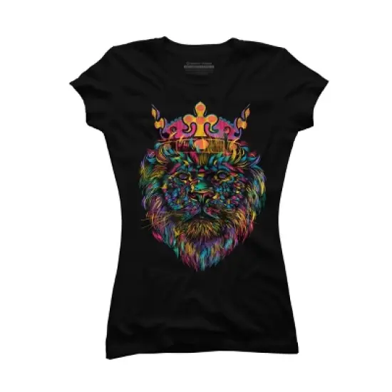 Junior's Design By Humans Bright Like A King Lion By DBHOriginals T-Shirt image {2}