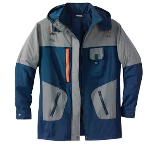 KingSize Men's Big & Tall Colorblock Tech Parka Coat image {3}
