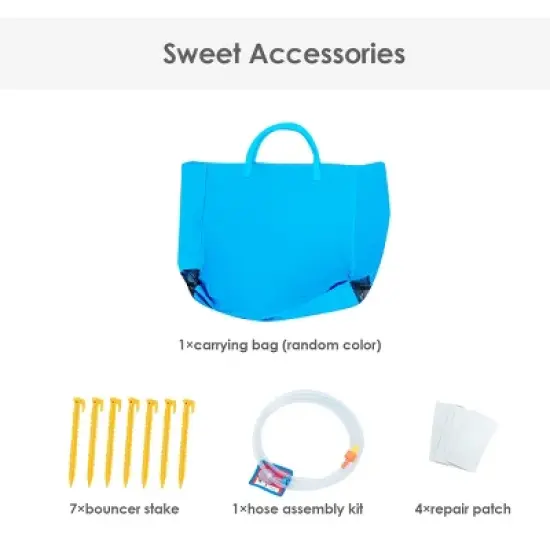 Costway Inflatable Bounce House Water Slide Jump Bouncer with Climbing Wall and Splash Pool Blower Excluded image {8}