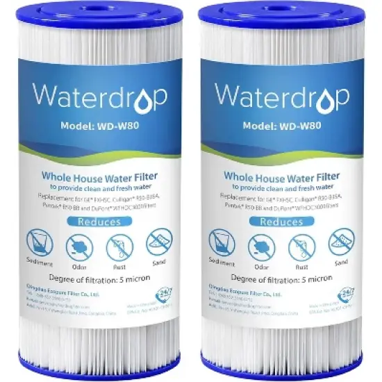 Waterdrop FXHSC Whole House Water Filter, Replacement for GE&reg; FXHSC, GXWH40L, GXWH35F, American Plumber W50PEHD, W10-PR, Pack of 2 image {9}