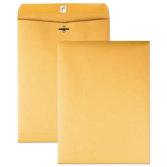 Quality Park Clasp Envelope, 28 lb Bond Weight Kraft, #90, Cheese Blade Flap, Clasp/Gummed Closure, 9 x 12, Brown Kraft, 100/Box image {3}