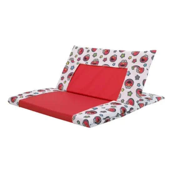 NoJo Sesame Street Elmo, Red, Blue, Yellow, Green and White with Stars Super Soft Preschool Nap Pad Sheet image {2}