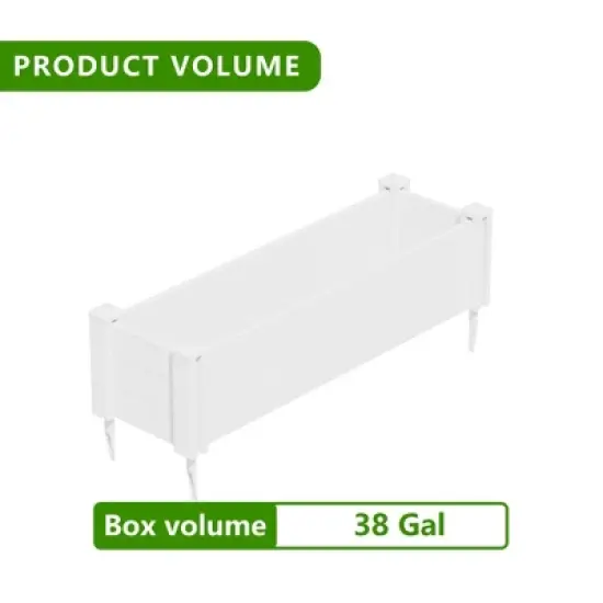 Lirago 51" x 28" x 13" White PVC Modular Garden Fence Panel Durable Easy to Install Soil Improvement Solution image {5}