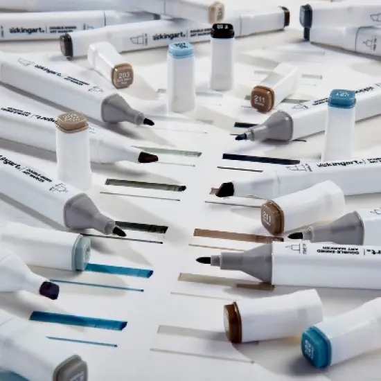 KINGART PRO Double-Ended Alcohol Markers, 24 Gray Tone Colors image {8}