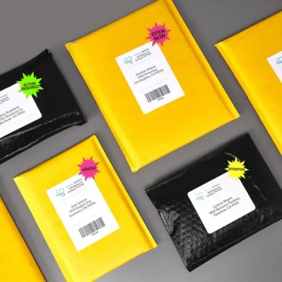 Avery Neon Address Labels with Sure Feed for Laser Printers, 2-1/4", Assorted Colors, 180 Burst Labels (5995) image {5}