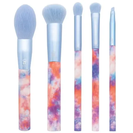 MODA Brush Tie Dye 5pc Makeup Brush Set, Includes Blush, Complexion, and Crease Makeup Brushes image {12}