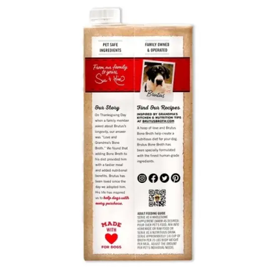 Brutus Bone Broth Hip & Joint Formula Wet Dog Food - Supplement - Chicken - 32oz image {3}