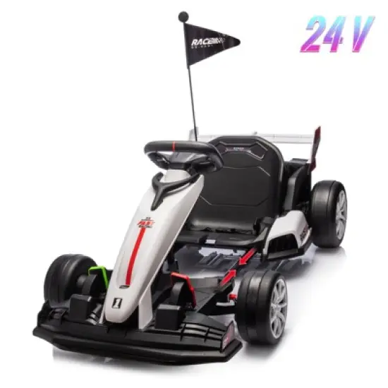 Garvee 24V Electric Go Kart for Kids Ages 6-12, 7.5MPH High-Speed Drift Car with Adjustable Seat, 2&times;200W Motors,7Ah Battery,135lbs Max Load image {10}