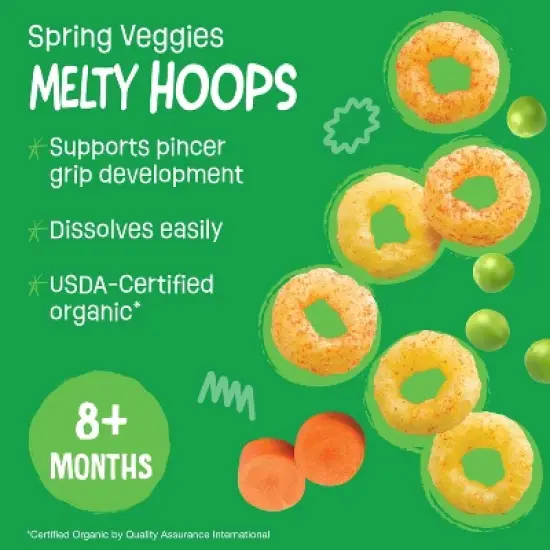 Earth's Best Melty Hoops Spring Veggies Baby Snacks - 0.7oz image {2}
