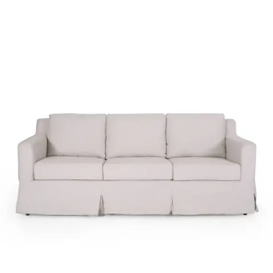 Arrastra Contemporary Fabric 3 Seater Sofa with Skirt - Christopher Knight Home image {2}