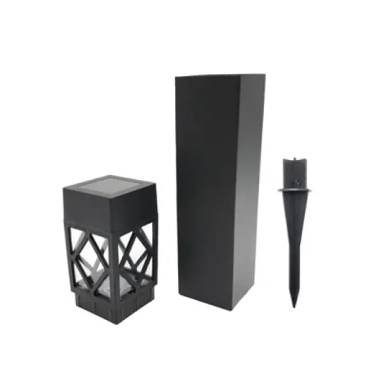 LumaBase Solar-Powered Garden Lights, Black - Set of 4 image {4}