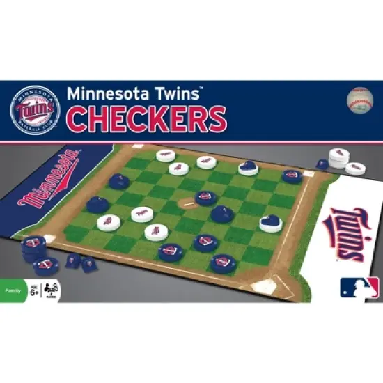 MasterPieces Officially licensed MLB Minnesota Twins Checkers Board Game for Families and Kids ages 6 and Up image {1}