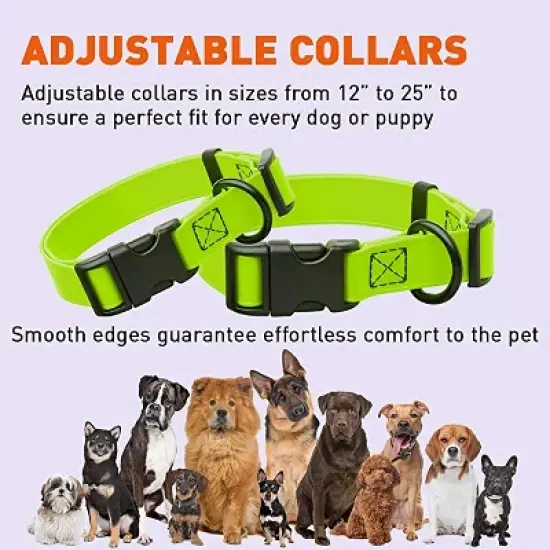 Dogline Biothane Waterproof Collar with QR Buckle Lime Green image {5}